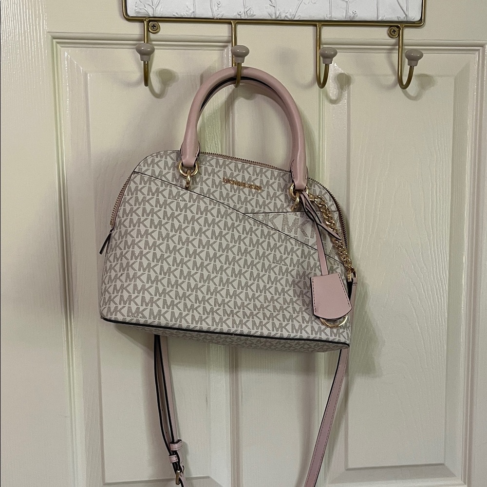 Michael Kors Satchel in Pink and Cream